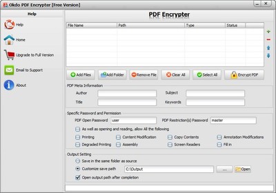 Okdo PDF Encrypter(PDF加密工具) V2.6官方版 高效便捷的PDF文件安全守护者